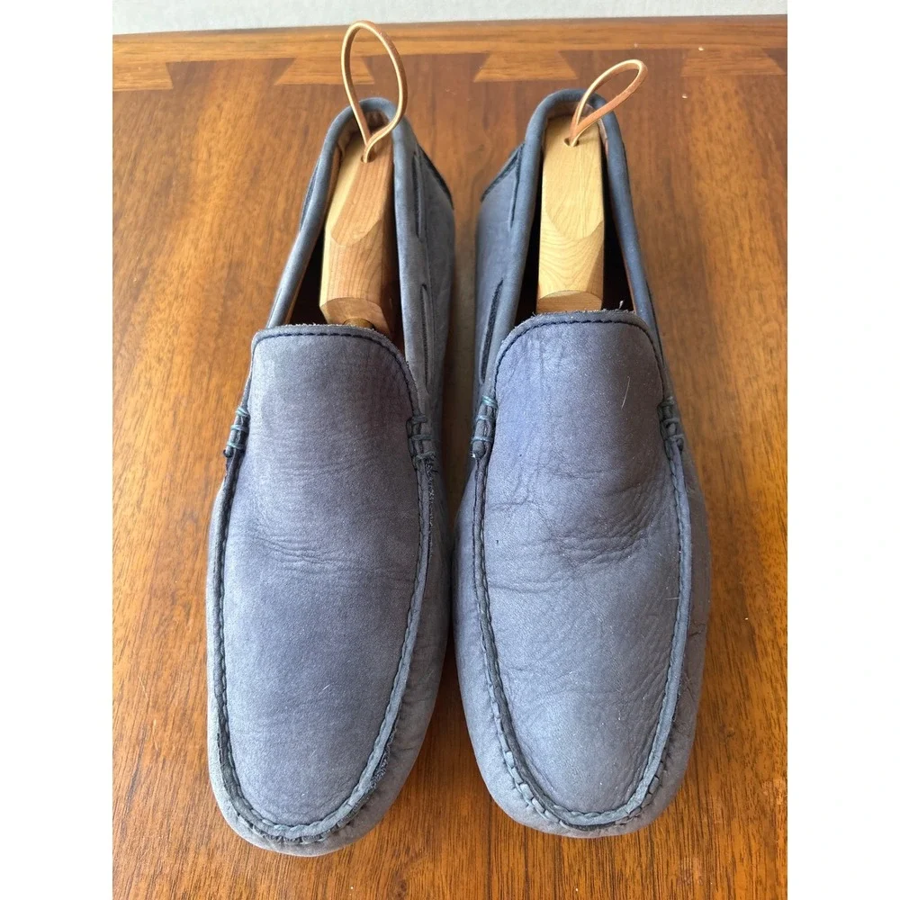 Frye Lewis Venetian Men 9.5 D Blue Nubuck Leather Driving Loafers 3485228